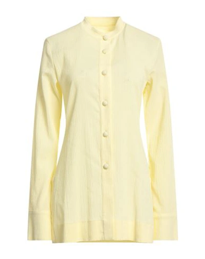 Jil Sander Woman Shirt Light Yellow Size 4 Cotton, Polyester