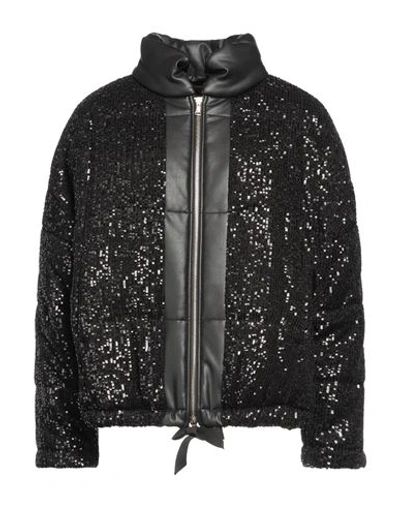 Carla G. Woman Jacket Black Size 8 Polyester, Polyurethane
