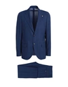 Lardini Man Suit Navy Blue Size 44 Linen