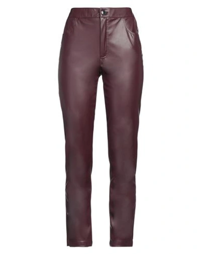 Emme By Marella Woman Pants Burgundy Size 8 Polyester, Polyurethane In Red