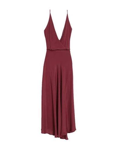 Seventy Sergio Tegon Woman Maxi Dress Brick Red Size 10 Acetate, Silk