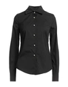 Carla G. Woman Shirt Black Size 6 Cotton, Polyamide, Elastane In Black