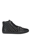 Geox Woman Sneakers Black Size 10 Textile Fibers In Black