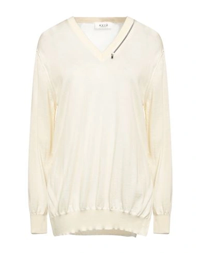 Aviu Aviù Woman Sweater Cream Size 4 Virgin Wool, Silk In White