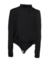 Maria Vittoria Paolillo Mvp Woman Bodysuit Black Size 4 Viscose, Polyester, Polyamide, Elastane In Black