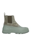 Diemme Woman Ankle Boots Military Green Size 7 Leather, Rubber In Green