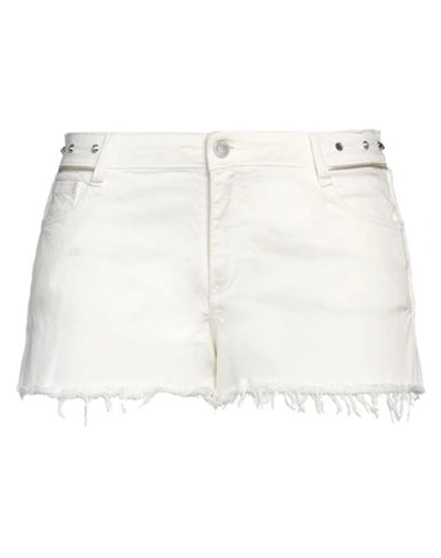 Zadig & Voltaire Woman Denim Shorts White Size 6 Cotton, Elastane