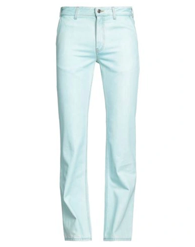 Missoni Man Jeans Sky Blue Size 34 Cotton, Bovine Leather