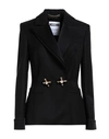Moschino Woman Blazer Black Size 6 Virgin Wool, Acetate, Viscose