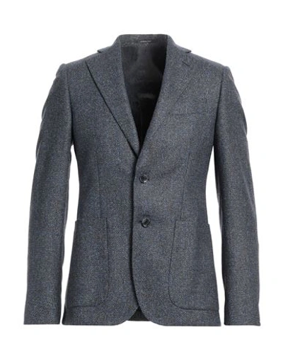 Angelo Nardelli Man Suit Jacket Navy Blue Size 42 Virgin Wool, Silk, Cashmere