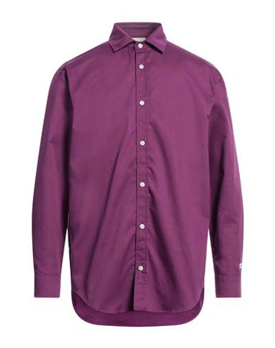 Drôle De Monsieur Man Shirt Mauve Size M Polyester, Cotton In Purple