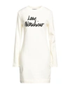 Love Moschino Woman Short Dress White Size 8 Cotton, Elastane