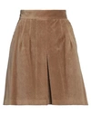 Dolce & Gabbana Woman Mini Skirt Camel Size 12 Cotton, Elastane, Polyester In Beige