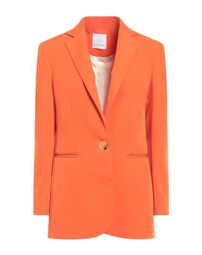 Elmas Phil Woman Blazer Orange Size 8 Polyester, Elastic Fibres