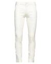 Entre Amis Man Pants Ivory Size 32 Cotton, Elastane In White