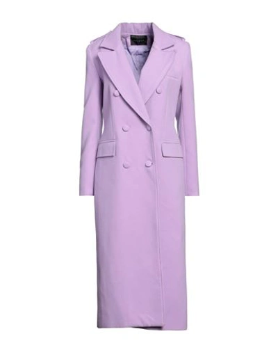 Actualee Woman Coat Lilac Size 6 Polyester, Rayon, Elastane In Purple
