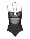 Nensi Dojaka Woman Bodysuit Black Size L Silk, Lyocell, Polyamide, Elastane In Black