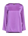 Maliparmi Malìparmi Woman Blouse Purple Size 4 Silk, Elastane