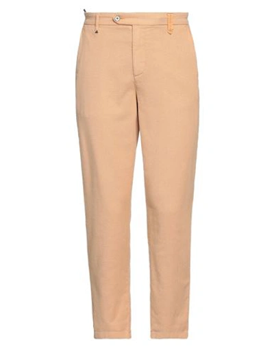 Berna Man Pants Apricot Size 36 Cotton, Polyester, Elastane In Orange