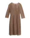 DOLCE & GABBANA DOLCE & GABBANA WOMAN MIDI DRESS CAMEL SIZE 4 VISCOSE, POLYAMIDE