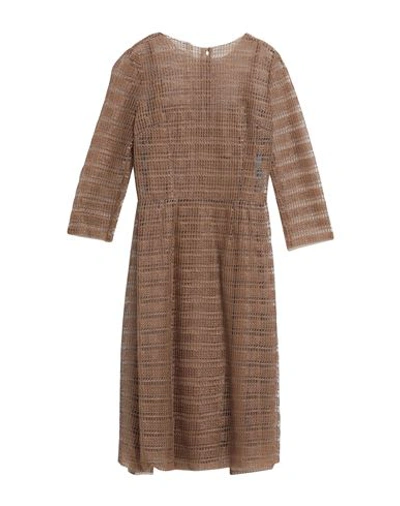 Dolce & Gabbana Woman Midi Dress Camel Size 4 Viscose, Polyamide In Beige