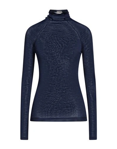 Massimo Alba Woman Turtleneck Midnight Blue Size M Wool