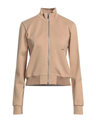 Hinnominate Woman Sweatshirt Beige Size Xs Viscose, Polyamide, Elastane In Beige