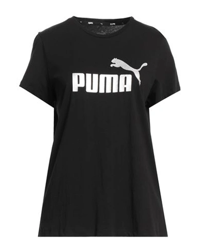 Puma Woman T-shirt Black Size L Cotton In Black