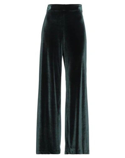 Caliban Woman Pants Dark Green Size 8 Polyester, Elastane