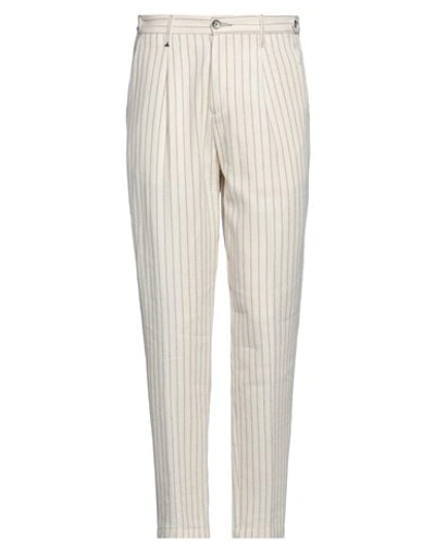 Berna Man Pants Cream Size 26 Linen, Cotton, Polyester, Polyamide In White