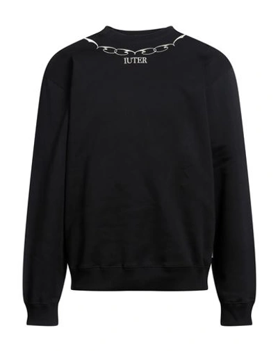 Iuter Man Sweatshirt Black Size Xxl Cotton