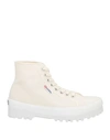 Superga Woman Sneakers Ivory Size 7.5 Textile Fibers In White