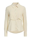 PATRIZIA PEPE PATRIZIA PEPE WOMAN SHIRT BEIGE SIZE 2 VISCOSE