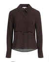 Patrizia Pepe Woman Shirt Dark Brown Size 10 Viscose