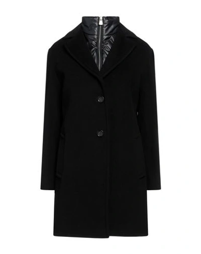 Cinzia Rocca Woman Coat Black Size 12 Wool, Polyamide, Cashmere
