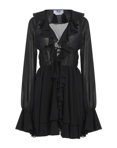 Msgm Woman Short Dress Black Size 4 Polyester