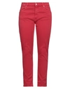 Replay Woman Pants Red Size 31w-30l Cotton, Elastomultiester, Elastane In Red