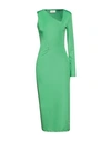 Vicolo Woman Midi Dress Green Size L Polyester, Elastane
