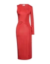 Vicolo Woman Midi Dress Red Size S Polyester, Elastane