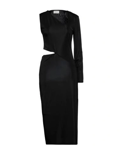 Vicolo Woman Midi Dress Black Size M Polyester, Elastane
