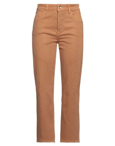 Patrizia Pepe Woman Pants Camel Size 28 Cotton, Elastane In Beige