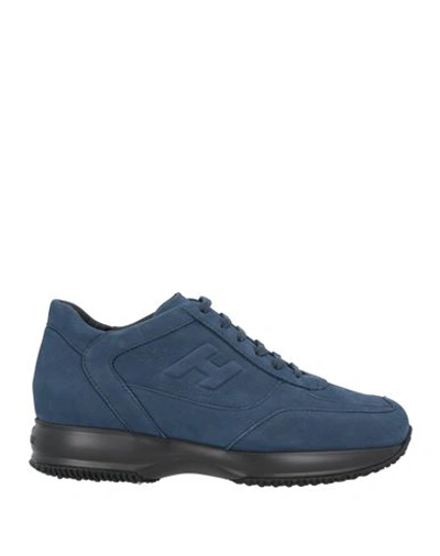 Hogan Man Sneakers Slate Blue Size 11.5 Soft Leather