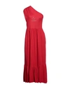 MANGANO MANGANO WOMAN MAXI DRESS RED SIZE L COTTON