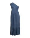 Mangano Woman Midi Dress Slate Blue Size L Cotton