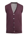 Drumohr Man Cardigan Deep Purple Size 44 Merino Wool
