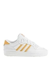 ADIDAS ORIGINALS ADIDAS ORIGINALS RIVALRY LOW MAN SNEAKERS OFF WHITE SIZE 8 SOFT LEATHER, TEXTILE FIBERS