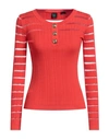 Pinko Woman Sweater Tomato Red Size L Acrylic, Lyocell, Wool, Polyamide