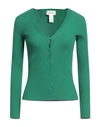 Vicolo Woman Cardigan Green Size Onesize Viscose, Polyester