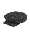Elisabetta Franchi Woman Hat Black Size 6 ⅞ Cotton, Acrylic, Polyester