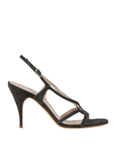 L'autre Chose L' Autre Chose Woman Sandals Lead Size 10.5 Soft Leather In Grey
